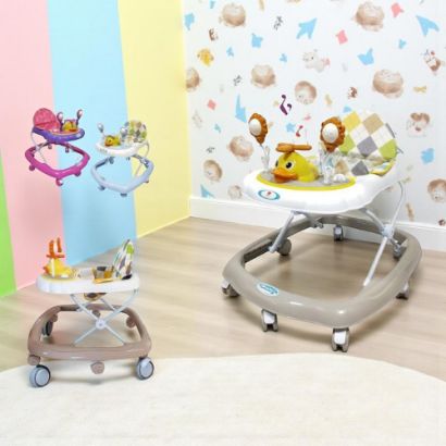 صورة مشاية أطفال موسيقية بتصميم البطة والأسد